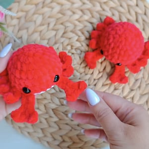 Crochet crab plush No sew pattern Amigurumi tutorial PDF in English