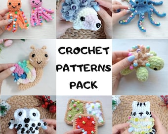 8-pack virkmönster sensoriska pärlformade fidget amigurumi plyschleksaker