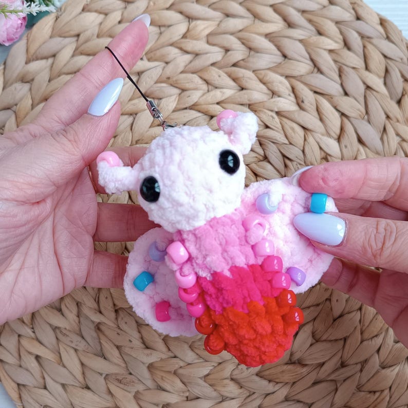 Sensory Butterfly Crochet Pattern PDF Beaded Fidget Keychain No Sew ...