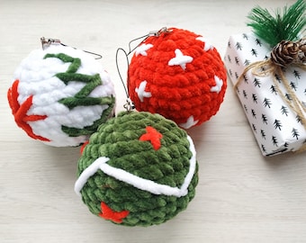 Christmas ornaments crochet pattern Christmas balls amigurumi pattern Christmas gift souvenir Amigurumi tutorial PDF in English