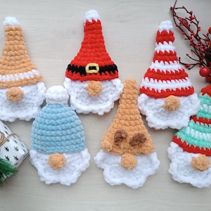 Christmas gnomes crochet patterns set of 6 amigurumi tree toys Christmas ornaments crochet keychains Amigurumi tutorial PDF in English