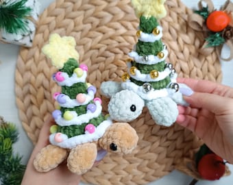 Weihnachtsschildkröte Häkelanleitung PDF- Perlen Fidget Amigurumi Sensory Toy