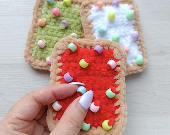Patrón de crochet Poptart: juguete amigurumi de cuentas sin costura (Tutorial en PDF en inglés)