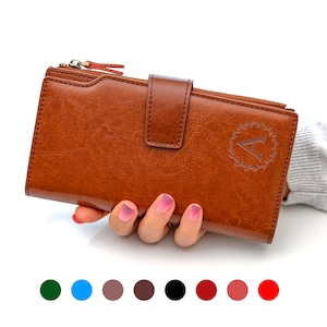 Personalized Womens Wallet, Genuine Leather, Christmas Gift, RFID Wallet, Engraved Wallet, Personalized Gift For Her, Birthday Gift,