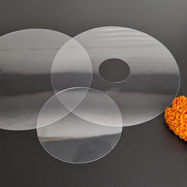 Schablonen / Einlegefolien 3er Set Ringteller für Silikonform 0,2mm / Prägungsfolien für Silikonformen 200 Mikron / Raysin