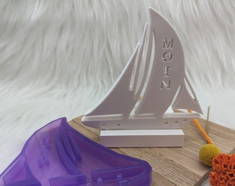 Silicone mold sailboat for slide-in / boat / Moin / tealight holder / slide-in / Raysin / silicone mold