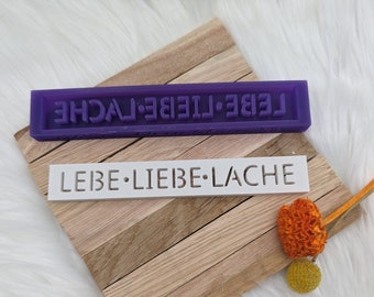 Klötzchen Gießform / LEBE LIEBE LACHE / Silikonform für Klötzchen / 160x22x8 mm  / Silikon Klötzchen Gießform /Gießform Klötzchen