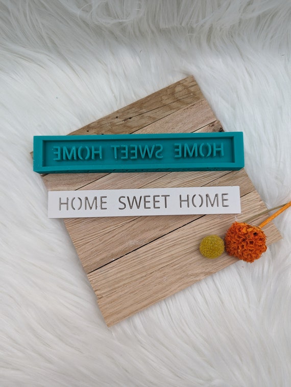 Klötzchen Gießform / HOME SWEET HOME / Silikonform für Klötzchen / 160x22x8 mm  / Silikon Klötzchen Gießform /Gießform Klötzchen