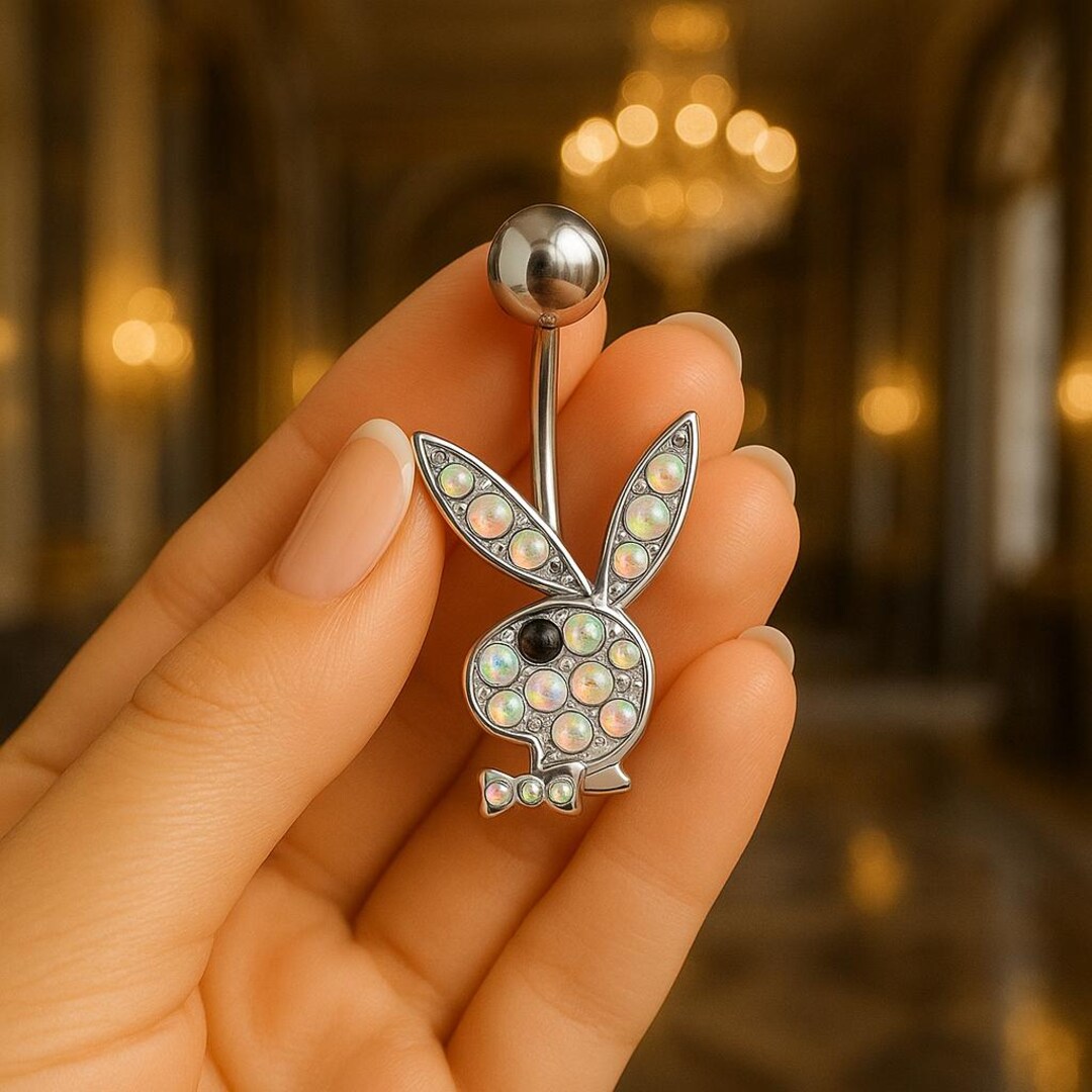 Piercing A Rabbit Rainbow Opal Rabbit Navel Piercing Multicolor | Sexy 14G Stainless ...