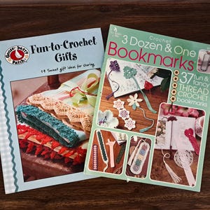 2 Vintage Crochet Pattern Books/ Magazines Gifts/ Bookmarks