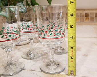 Set of 4 Vintage 1986 Arby's Christmas Collection Holly Berry Wine Glasses  - Etsy