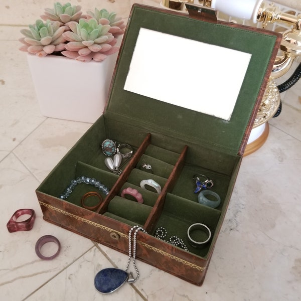 Vintage 1970's Vinyl Travel Jewelry Box