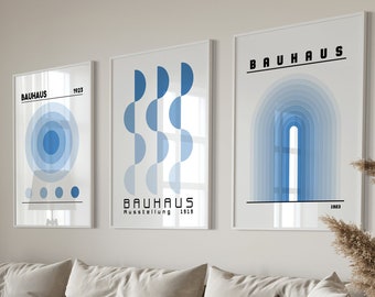 Set Of 3 Prints, Bauhaus Print, Bauhaus Poster, Bauhaus Art, Printable Art, Printable Poster, Bauhaus Exhibition Poster, Bauhaus Wall Art