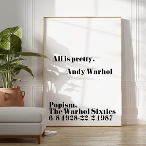 Andy Warhol, All is Pretty, Andy Warhol Poster, Andy Warhol Print,  Andy Warhol Exhibition Poster, Pop Art Print, Andy Warhol Download