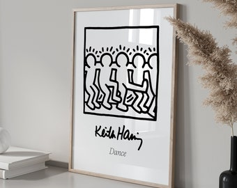 Dance Poster, Keith Haring Dance, Keith Haring Poster, Keith Haring Print, Keith Haring Exhibition Poster, Printable Art, Dance Print