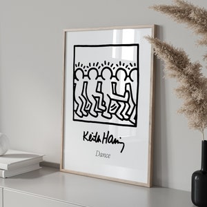 Dance Poster, Keith Haring Dance, Keith Haring Poster, Keith Haring Print, Keith Haring Exhibition Poster, Printable Art, Dance Print