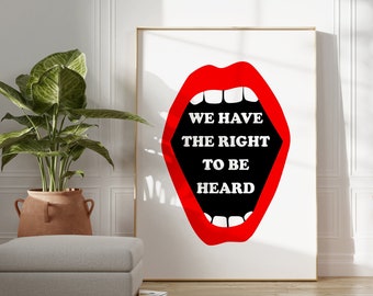 Arte mural feminista, Feminist Quotes Prints, Feminist Poster, Radical Feminist, Feminist Quote Print, Resist Poster, Retro Poster Digital