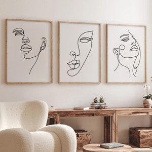 Set Of 3 Prints, Line Art Printable, Set Of 3 Wall Art, Line Art Woman, Lineart Print, Line Art Women, Minimalist Wall Art Print, One Line