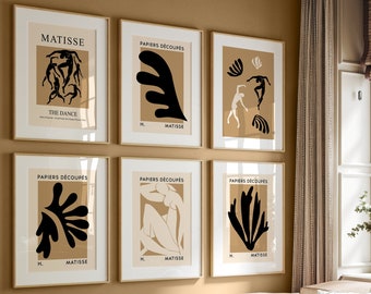 Matisse Print Set Of 6, Boho Matisse Printable Wall Art, Gallery Wall Set,Trendy Poster Set, Matisse Posters, Matisse Set,Set of 6 Wall Art