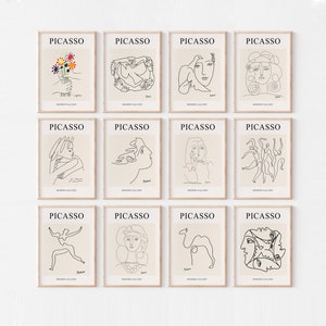 Picasso Set Of 12 Prints, Gallery Wall Set, Eclectic Wall Art Set,  Gallery Wall Set, Print Set, Printable Sets Artwork Trendy,Picasso Print