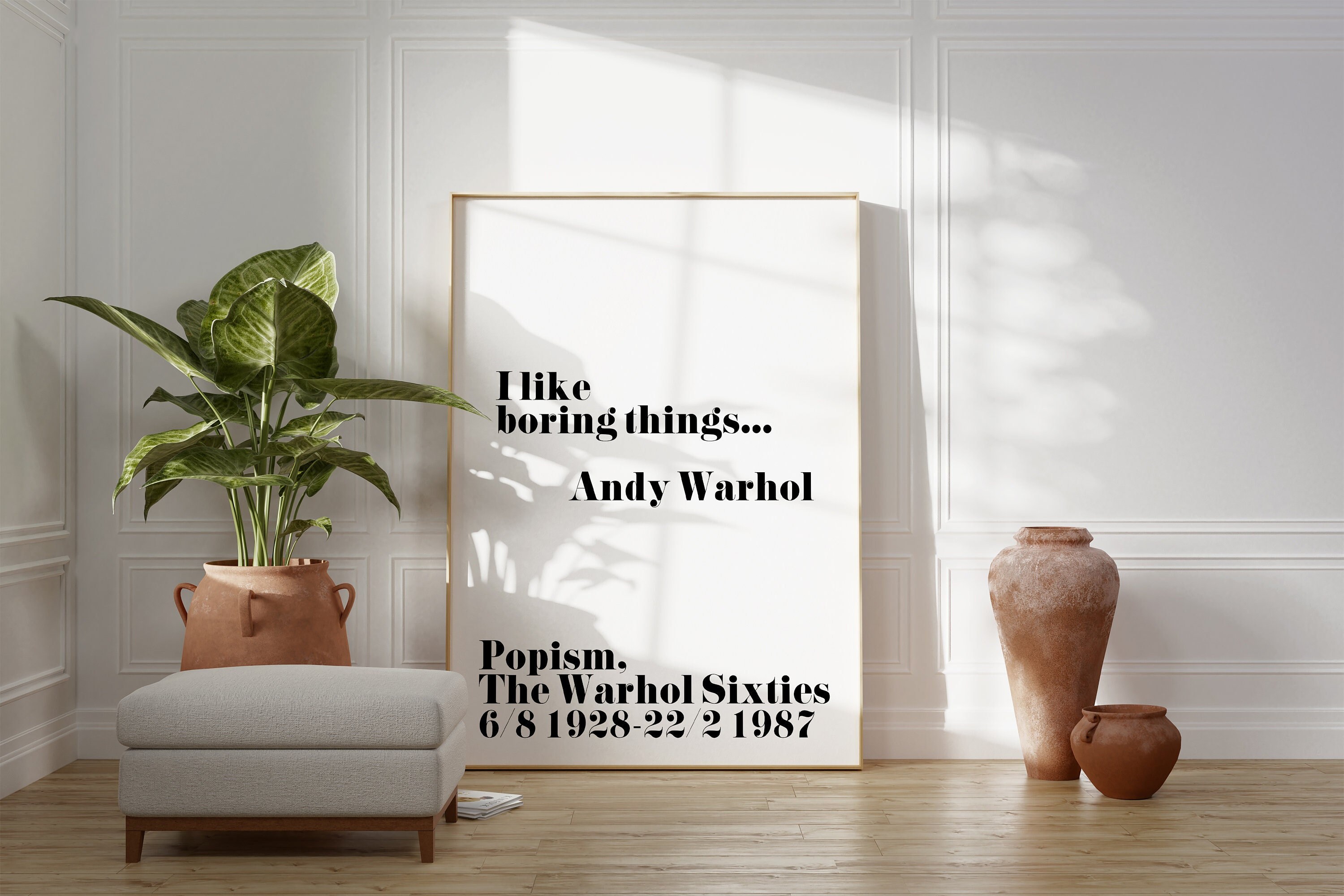Andy Warhol I Like Boring Things - Etsy