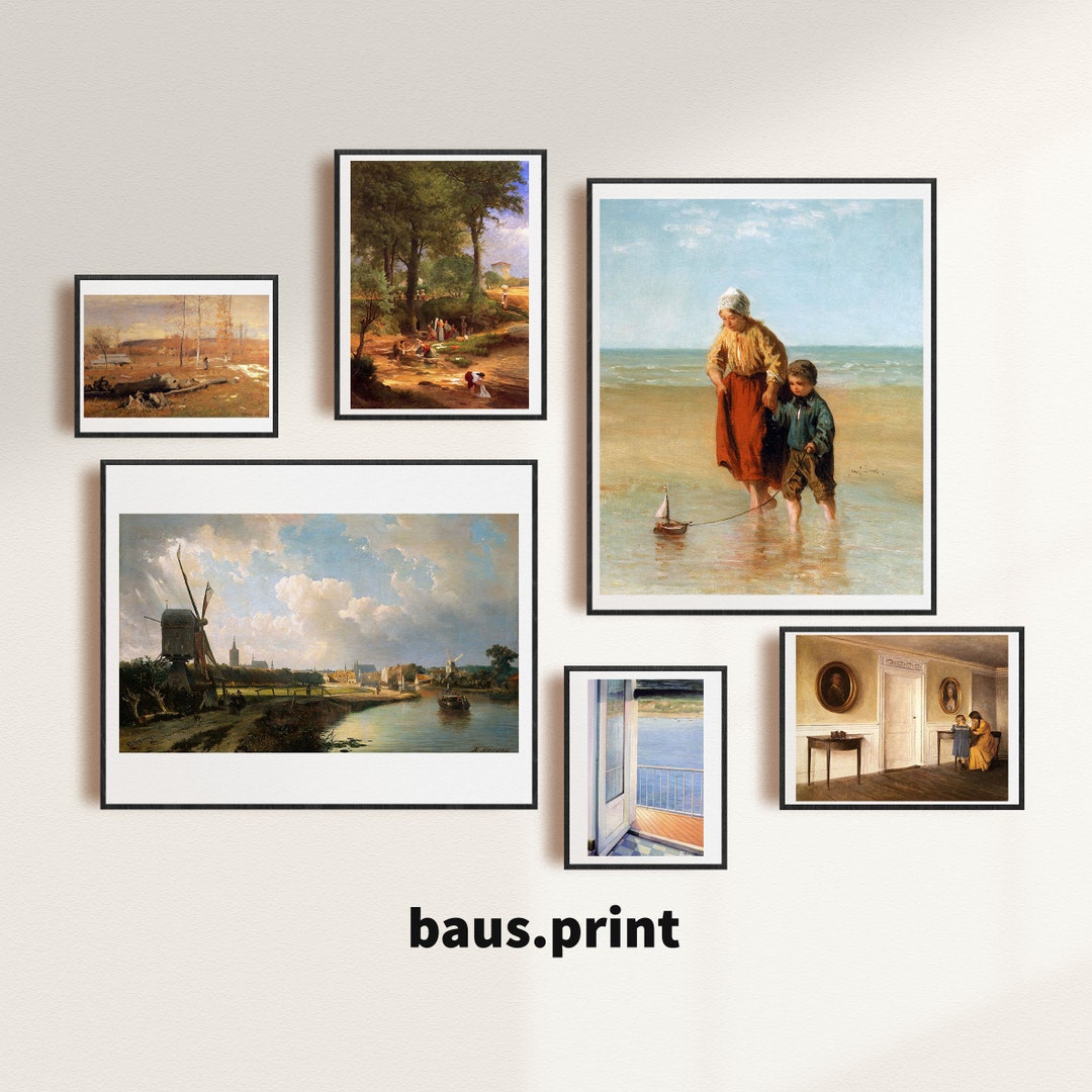 Vintage Gallery Wall Print Set Art Set of 6 I Landscape Home Decor ...