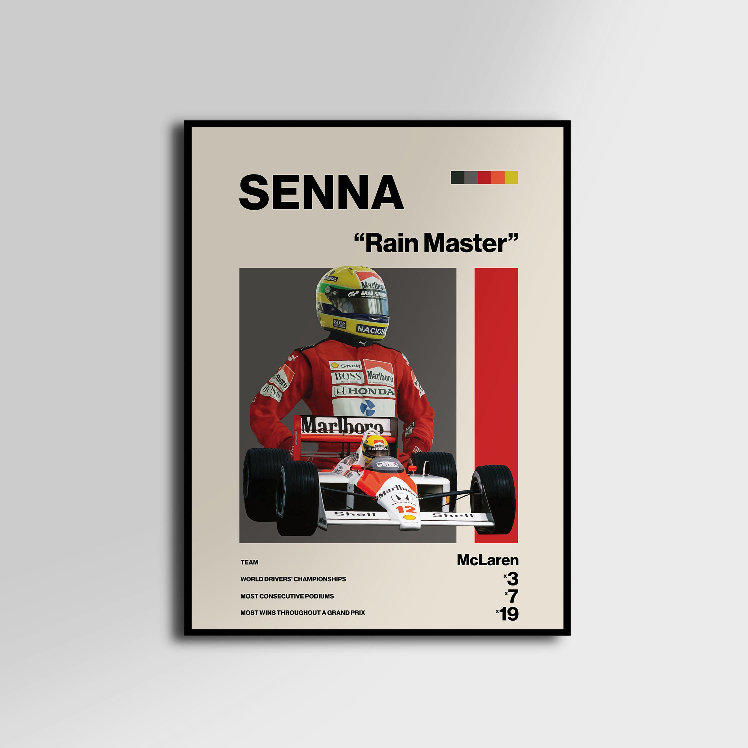 Ayrton Senna, Mclaren F1 Team, F1 Poster, F1 Art Digital Print, Art