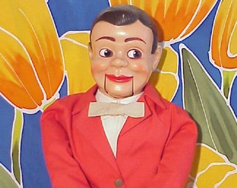 JERRY MAHONEY Brown Hair 24" Ventriloquist Dummy Doll - Paul Winchell - Made By Juro 1966 Only - Brown hair/Khaki Pants (Mouth Works) B7