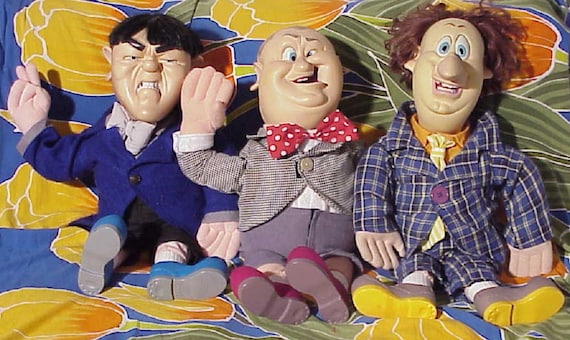 Spumco's THREE STOOGES Plush Dolls - Moe, Larry and Curly