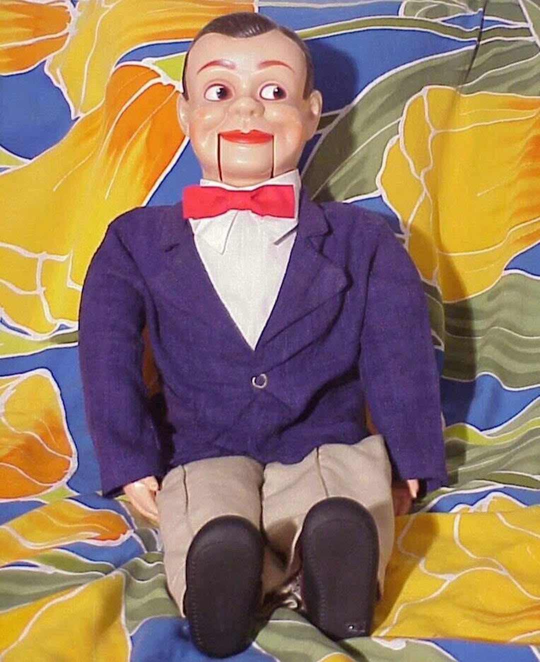 Vintage JERRY MAHONEY Brown Hair 24 Ventriloquist Dummy Doll Paul