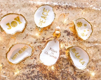 Personalized Baby's First Christmas Oyster Shell Ornament