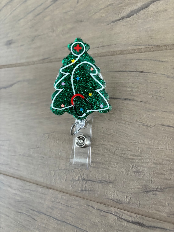 Christmas Tree Badge Reel, Winter Badge Reel, Badge Holder, Retractable  Badge Reel, Gifts for Nurses, Medical ID Holder, Holiday, Seasonal 
