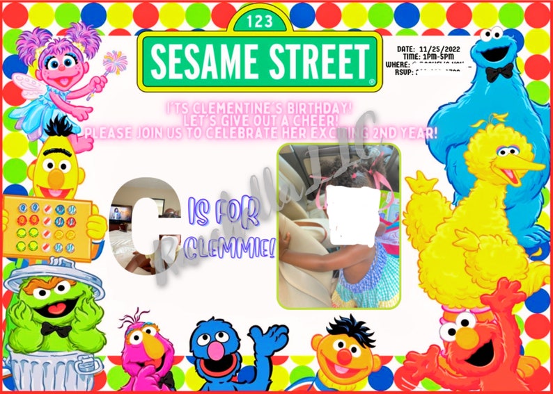 Elmo Birthday Invitation, 1st Birthday, 2nd Birthday Invitation