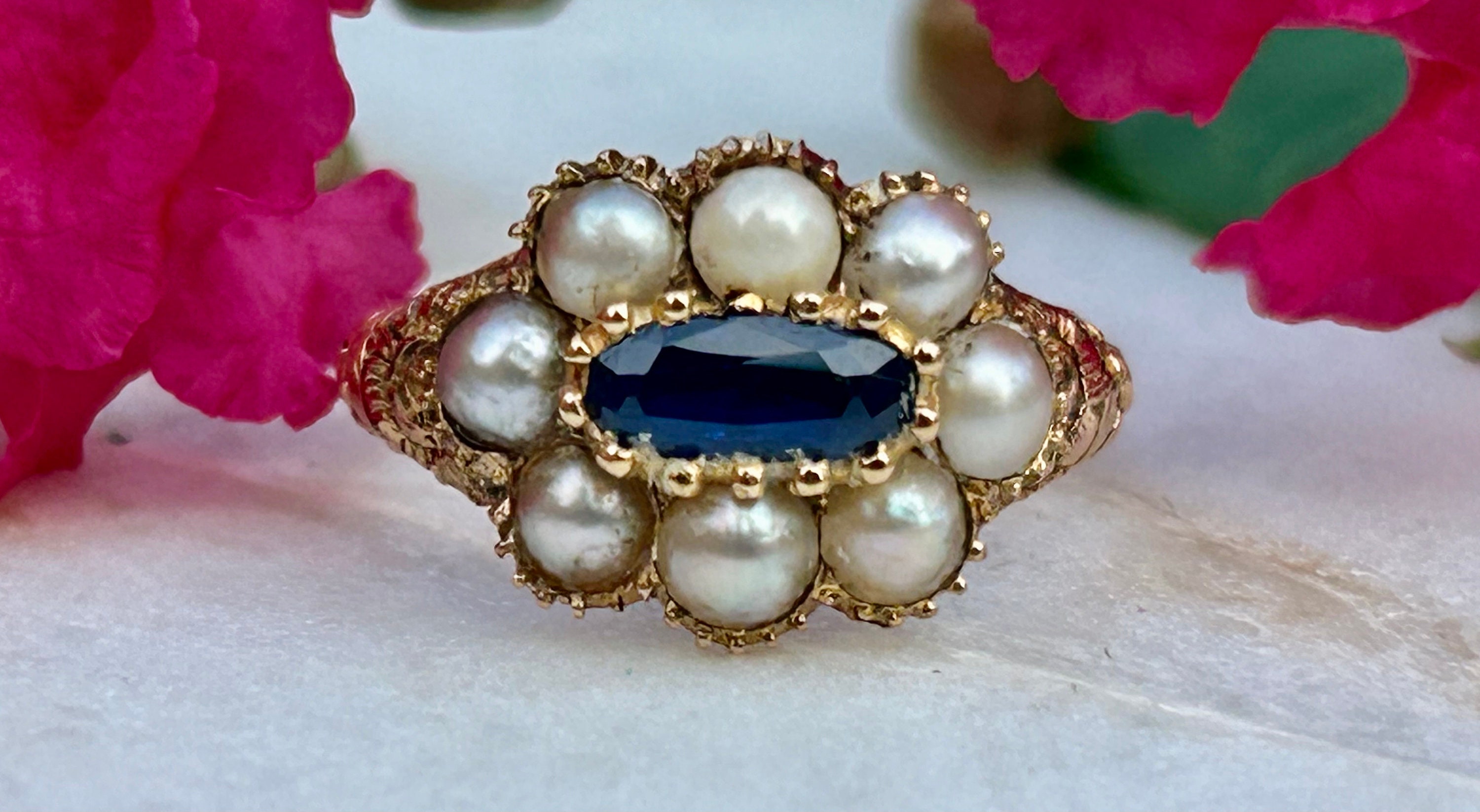 Antique 18k Seed Pearl Ring