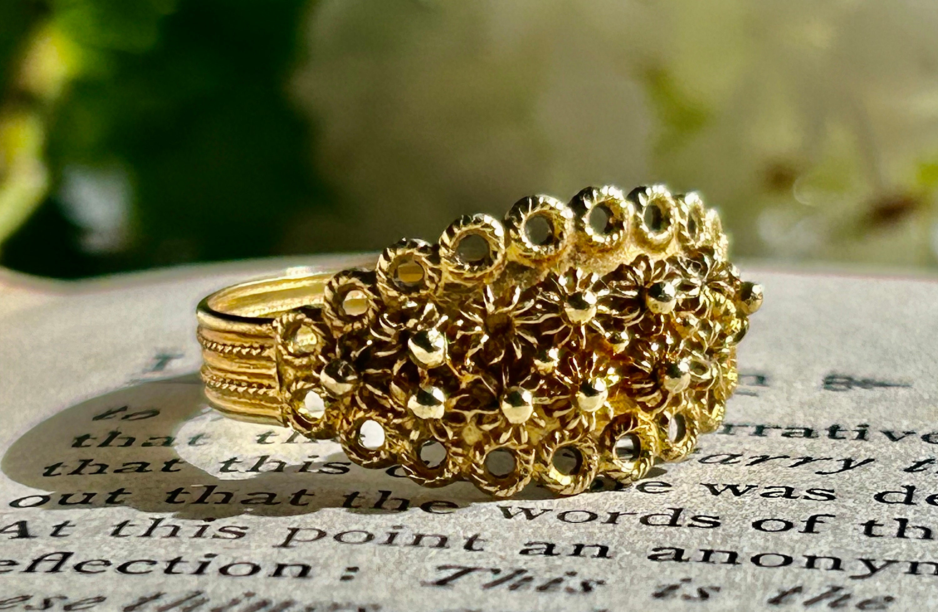 Antique Sardinian 18K Yellow Gold Ring - Etsy