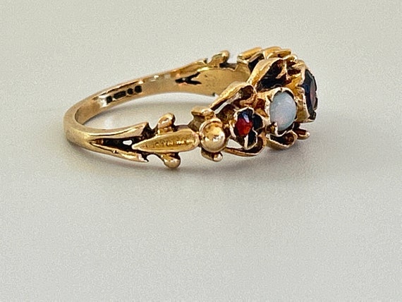 Antique Victorian Garnet and Opal 18k Yellow Gold… - image 4