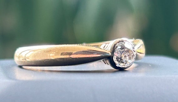 Antique .30Ct. Old Mine Cut Diamond Engagement Ri… - image 3