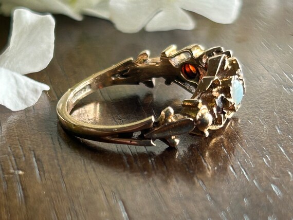 Antique Victorian Garnet and Opal 10k Yellow Gold… - image 5