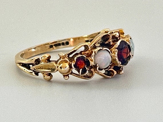 Antique Victorian Garnet and Opal 18k Yellow Gold… - image 3