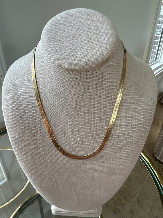 14k Gold 5mm Herringbone 18 inch Chain Necklace - Gem