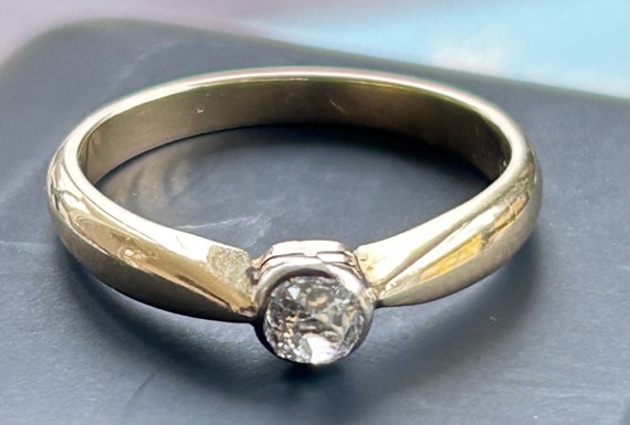 Antique .30Ct. Old Mine Cut Diamond Engagement Ri… - image 2