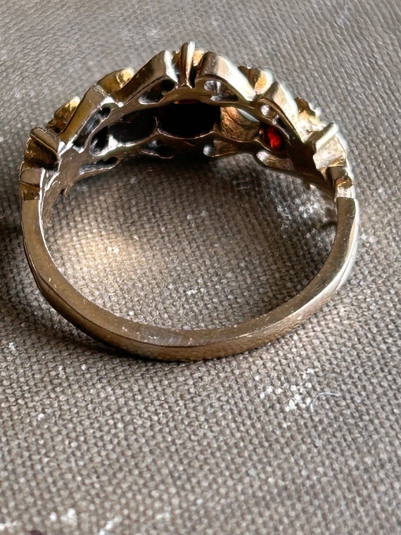 Antique Victorian Garnet and Opal 10k Yellow Gold… - image 4