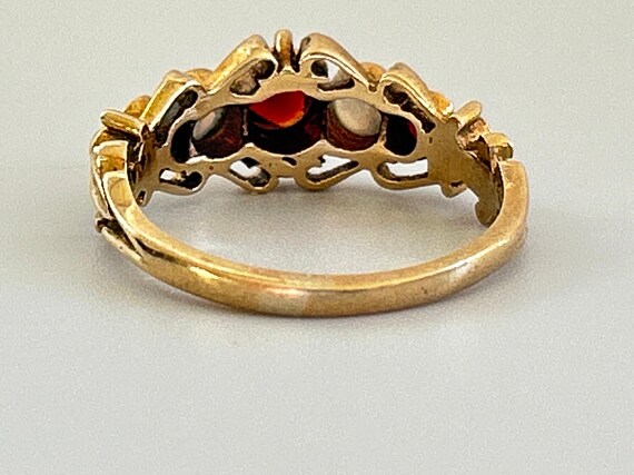 Antique Victorian Garnet and Opal 10k Yellow Gold… - image 9
