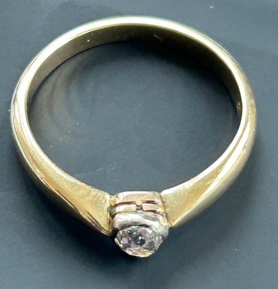 Antique .30Ct. Old Mine Cut Diamond Engagement Ri… - image 5