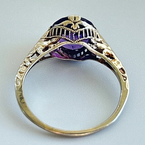 Antique Edwardian Amethyst Solitaire Ring - image 4