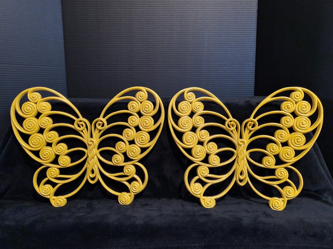 Yellow Color Wooden Butterfly