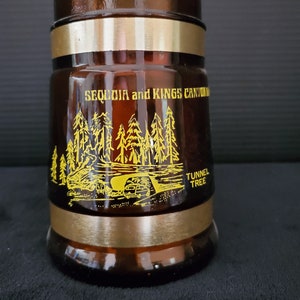 Vintage Siesta Ware Sequoia & Kings Canyon National Parks Brown Glass Souvenir Mug with Wood Handle