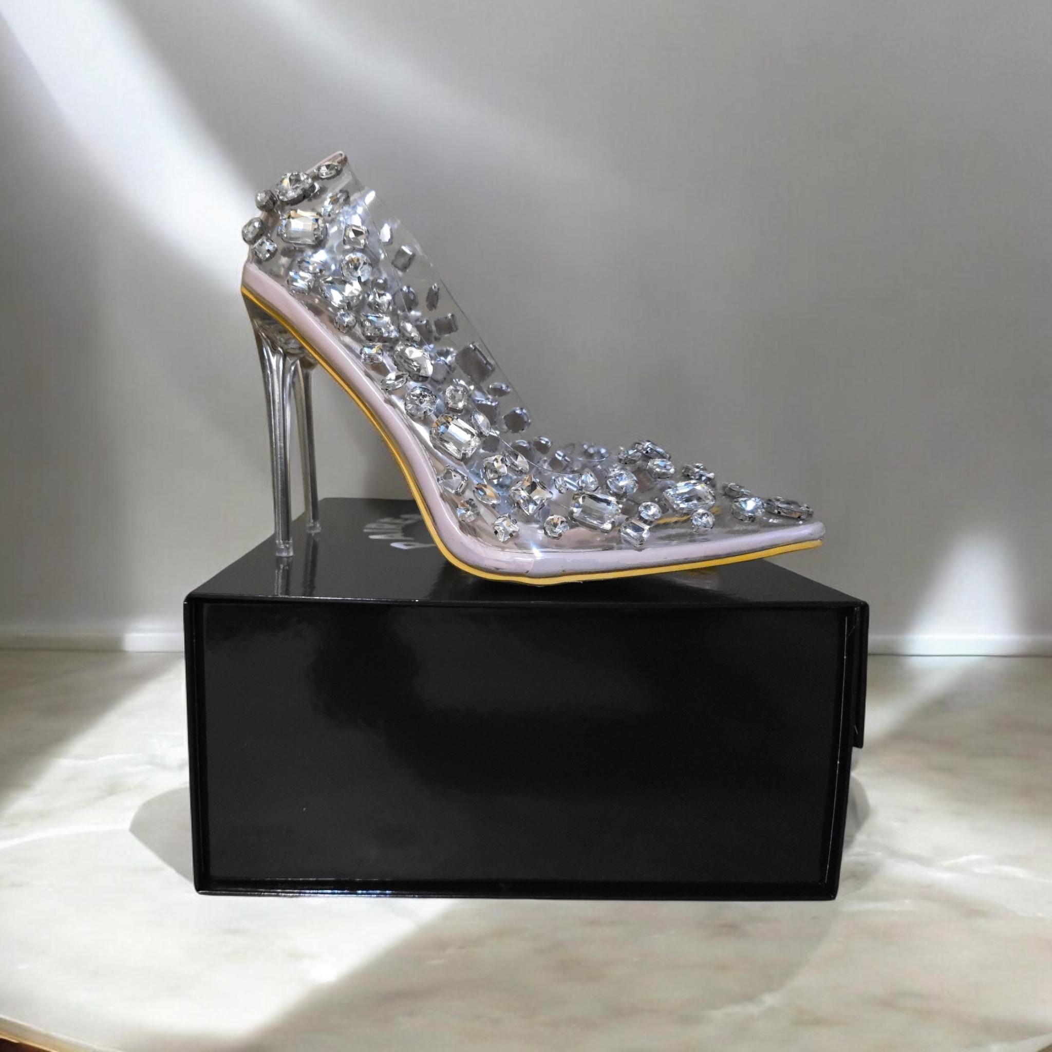 Toe Rhinestone Glass Rhinestone Covered Pointy Toe Pumps - Etsy