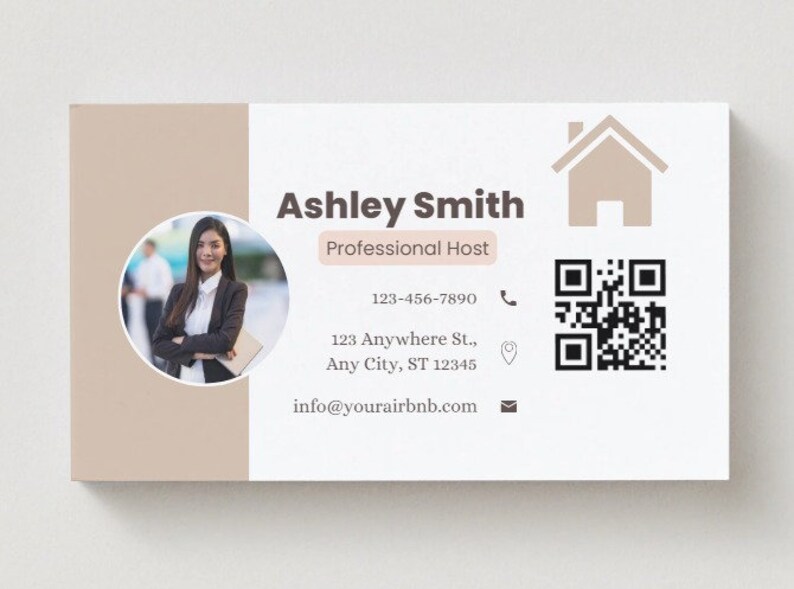 Editable Digital Business Card Template With QR Code | Real Estate ...