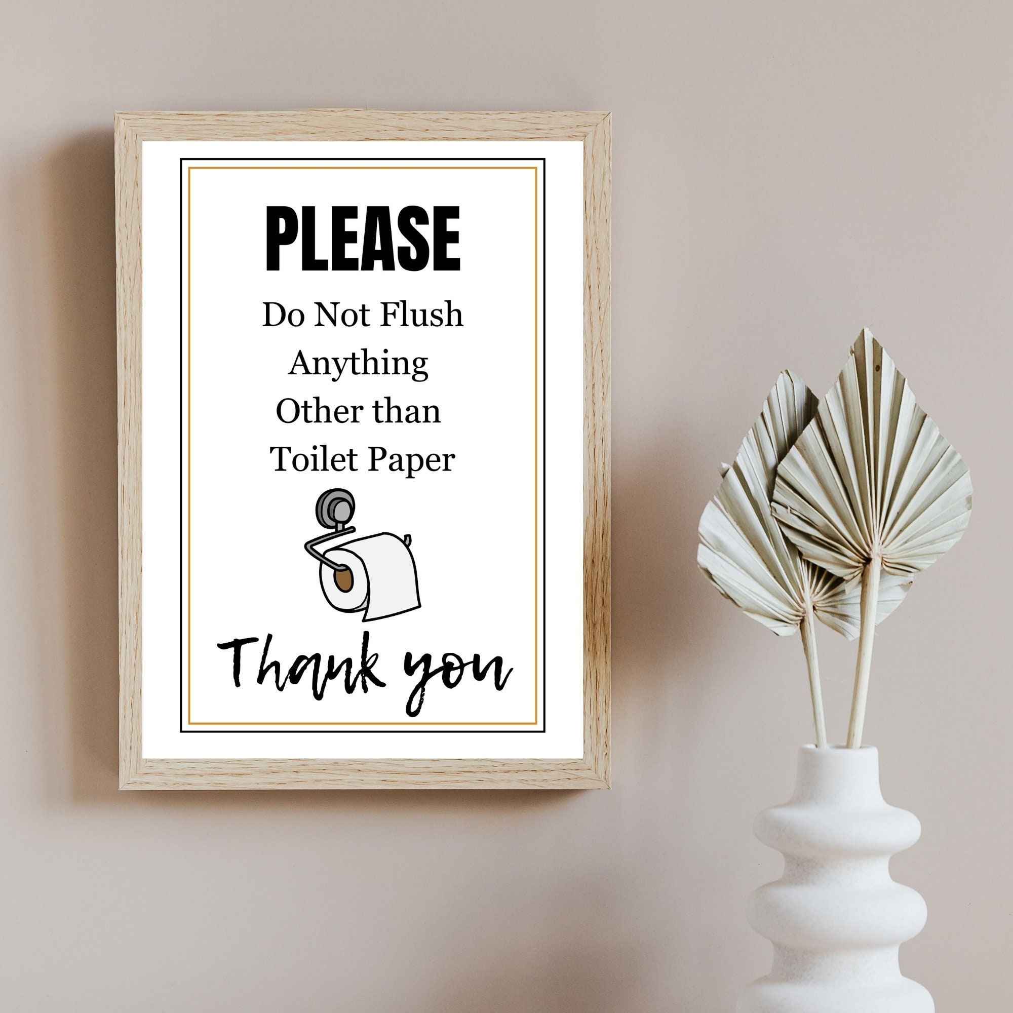 Airbnb/vrbo Toilet Paper Bathroom Sign, Do Not Flush Sign, Flush Only Toilet Paper Sign, Airbnb ...